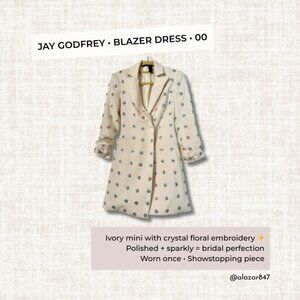 JayGodfrey Blazer Dress | Crystal Flower Embellished | 00